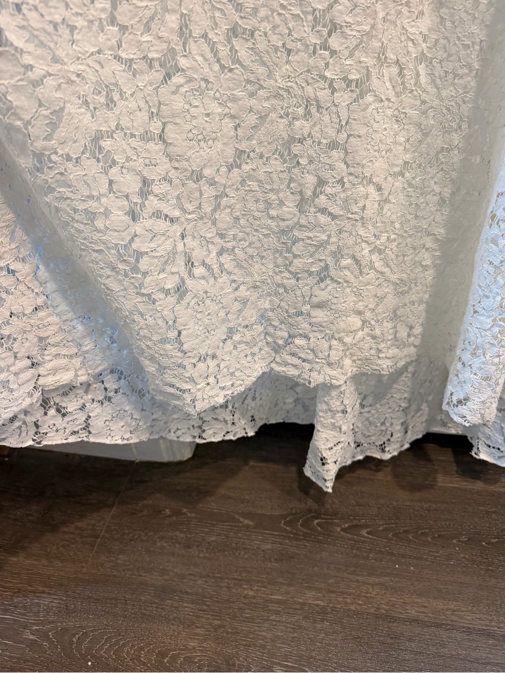 Boho Lace Maxi Dress with Crochet Yoke and Fringe Sleeves - White - Picture 4 of 6